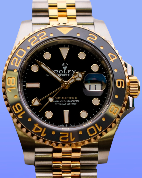 2026 Rolex GMT-Master II "Bumblebee" 40MM Black Dial Two-Tone Jubilee Bracelet (126713GRNR)