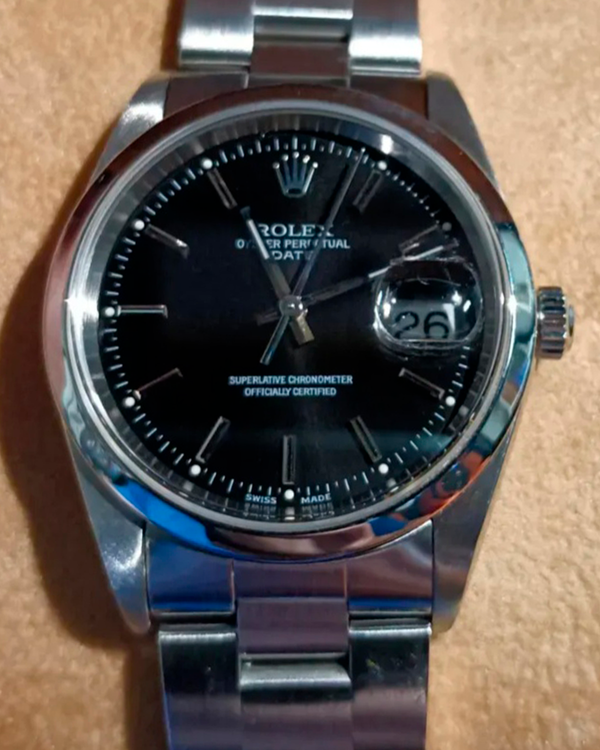2001 Rolex Oyster Perpetual Date 34MM Black Dial Oyster Bracelet (15200)