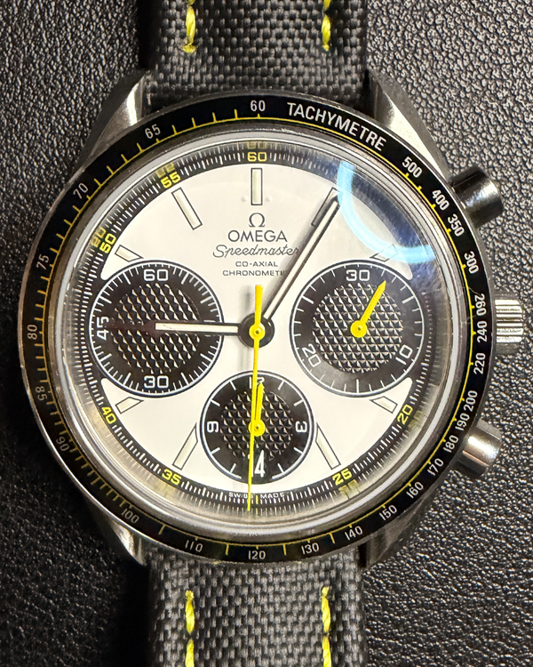 Omega Speedmaster Racing 40MM White Dial Aftermarket Textile Strap (326.30.40.50.04.001)