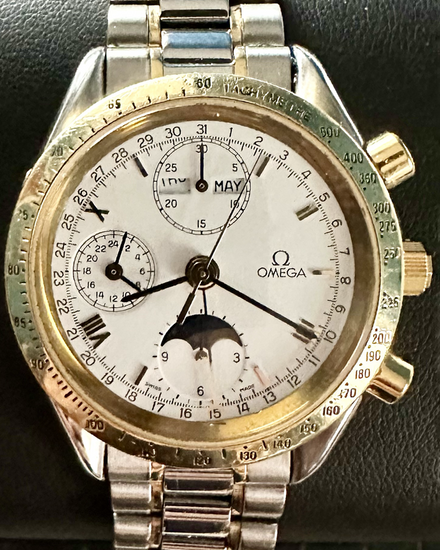 1992 Omega Speedmaster Moonphase 39MM White Dial Two-Tone Bracelet (3331.20)