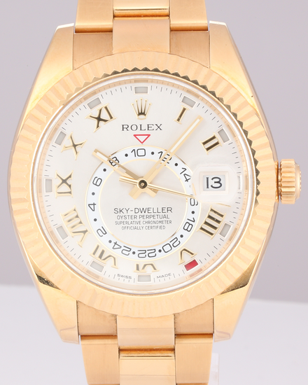 2016 Rolex Sky-Dweller 42MM Silver Dial Yellow Gold Bracelet (326938)