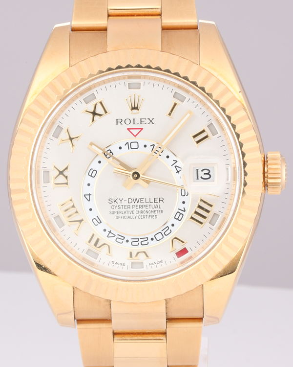 2016 Rolex Sky-Dweller 42MM Silver Dial Yellow Gold Bracelet (326938)