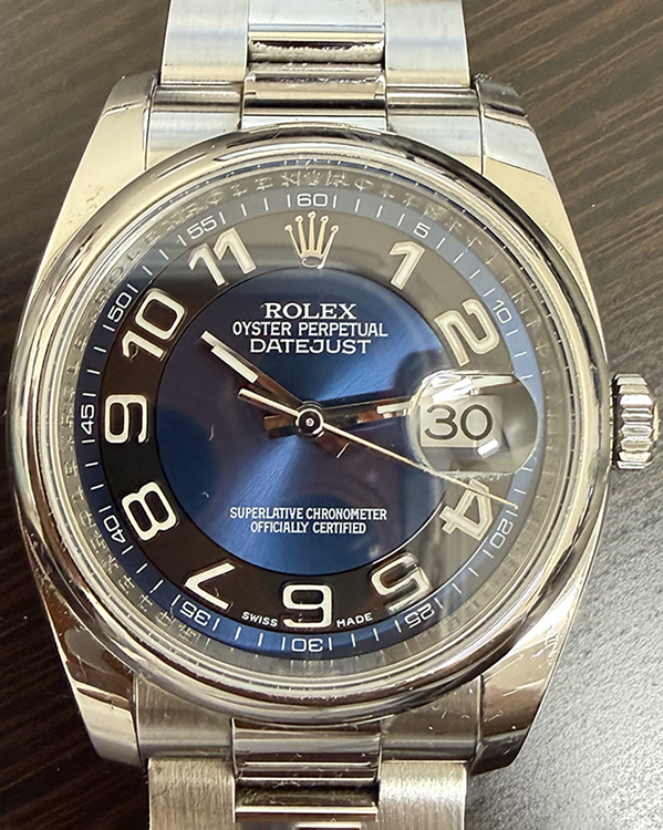 2010 Rolex Datejust 36MM Blue Dial Oyster Bracelet (116200)
