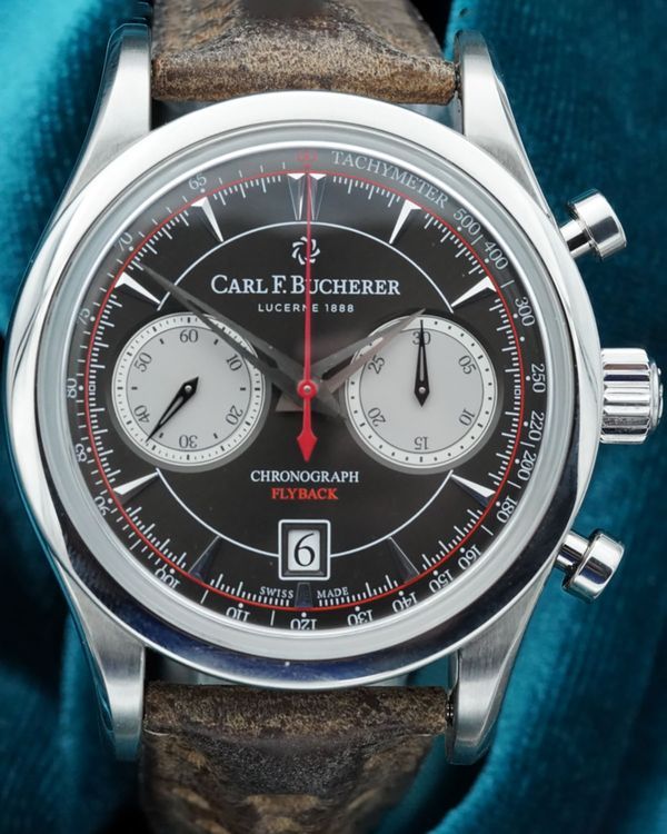 No Reserve - 2022 Carl F. Bucherer Manero Flyback 43MM Black Dial Leather Strap (00.10919.08.33.02)