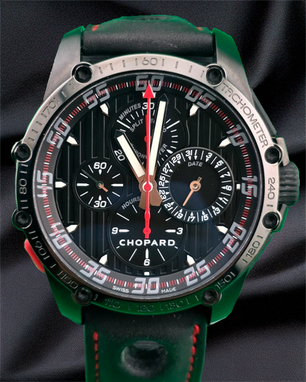 2018 Chopard Classic Racing Superfast Split Second L.E. 45MM Black Dial Leather Strap (168542-3001)