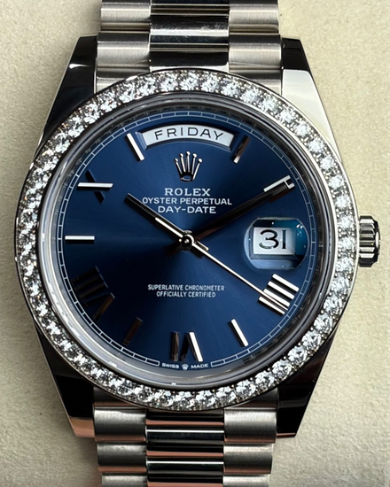 2022 Rolex Day-Date 40MM Blue Dial White Gold President Bracelet (228349RBR)