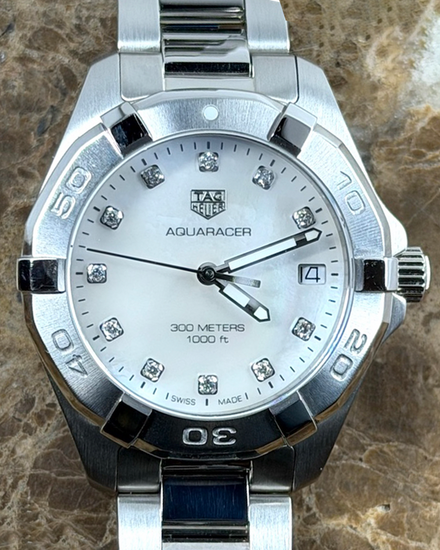 Tag Heuer Aquaracer 32MM Quartz Mother Of Pearl Dial Steel Bracelet (WBD1314.BA0740)