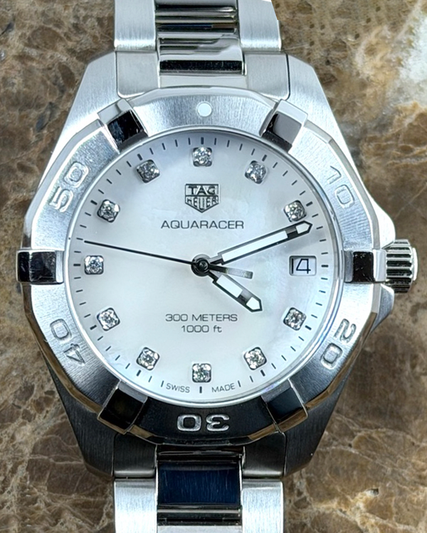 Tag Heuer Aquaracer 32MM Quartz Mother Of Pearl Steel Bracelet (WBD1314.BA0740)