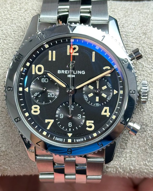 2024 Breitling Classic Avi Chronograph "P-51 Mustang" 42MM Black Dial Steel Bracelet (A23380)