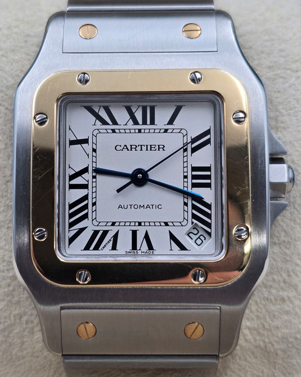 Cartier Santos Galbée 32MM Silver Dial Two-Tone Bracelet (W20099C4)