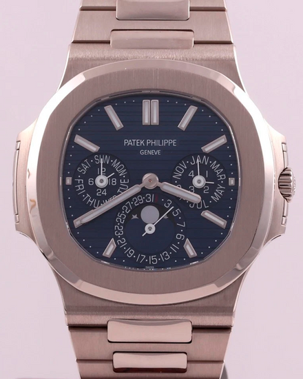 2025 Patek Philippe Nautilus Perpetual Calendar 40MM Blue Dial White Gold Bracelet (5740/1G-001)