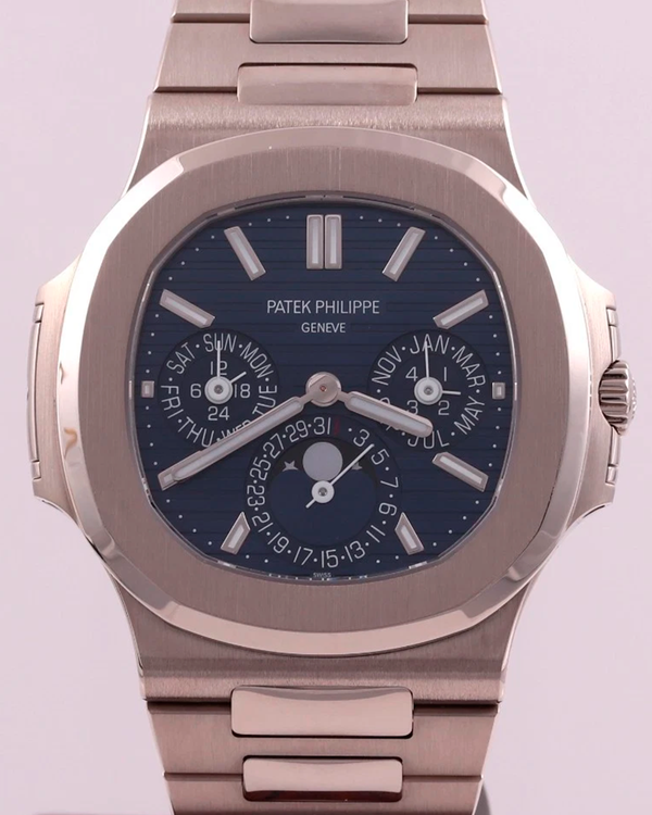 2025 Patek Philippe Nautilus Perpetual Calendar 40MM Blue Dial White Gold Bracelet (5740/1G-001)