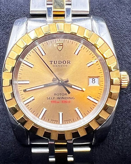 No Reserve - 2006 Tudor Classic Date 38MM Champagne Dial Two-Tone Bracelet (21013)