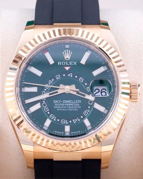 2025 Rolex Sky-Dweller 42MM Green Dial Oysterflex Strap (336238)