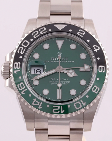 2025 Rolex GMT-Master II "Sprite" 40MM Green Dial White Gold Oyster Bracelet (126729VTNR)