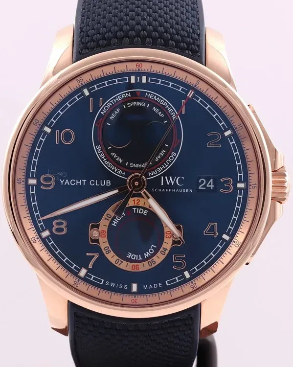 2025 IWC Schaffhausen Portugieser Yacht Club Moon & Tide 44.6MM Blue Dial Rubber Strap (IW344001)