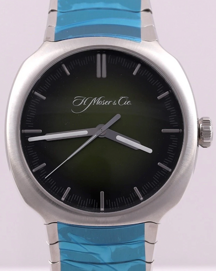 2022 H. Moser & Cie Streamliner Centre Seconds 40MM Green Dial Steel Bracelet (6200-1200)