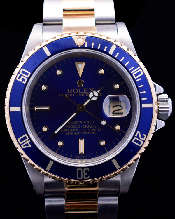 1991 Rolex Submariner "Bluesy" 40MM Blue Dial Two-Tone Oyster Bracelet (16613)