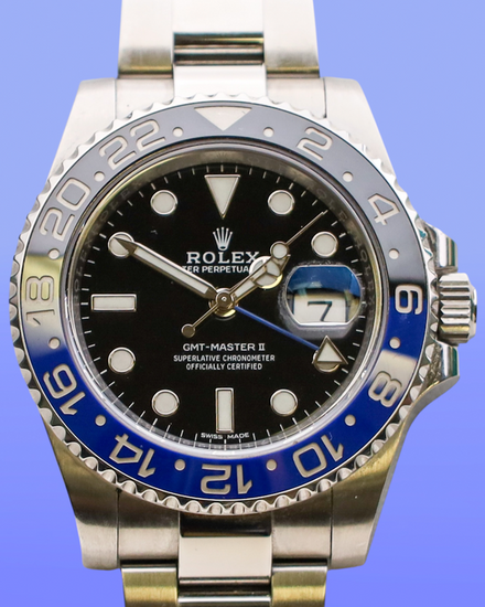 No Reserve - 2016 Rolex GMT-Master II "Batman" 40MM Black Dial Oyster Bracelet (116710BLNR)