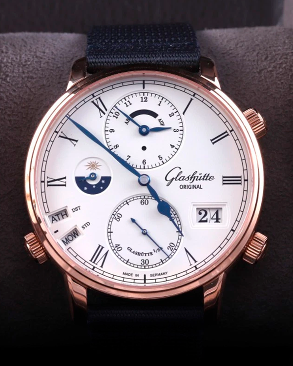 2024 Glashütte Original Senator Cosmopolite 44MM Silver Dial Textile Strap (1-89-02-01-05-61)