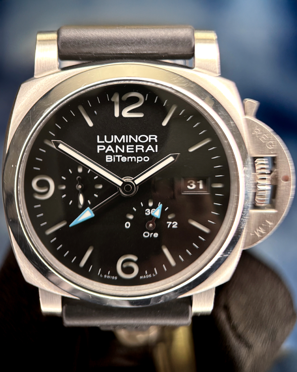 2023 Panerai Luminor Power Reserve BiTempo 44MM Black Dial Rubber Strap (PAM01360)