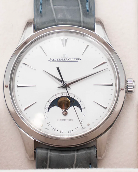 2018 Jaeger-LeCoultre Master Ultra Thin Moon 34MM Silver Dial Leather Strap (Q1258420)