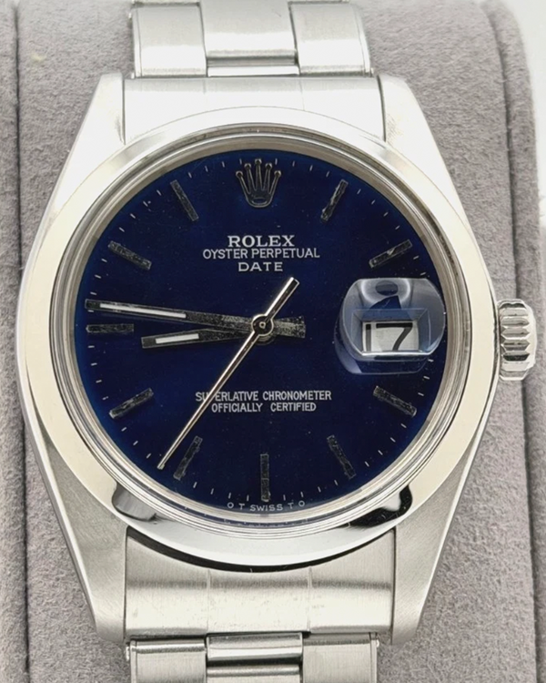 Rolex Oyster Perpetual Date 34MM Aftermarket Blue Dial Oyster Bracelet (1500)