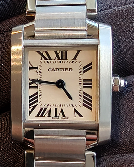 Cartier Tank Française 20MM Quartz Silver Dial Steel Bracelet (W51008Q3)