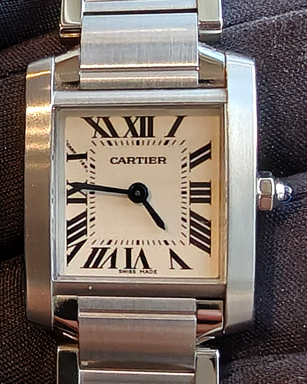 Cartier Tank Française 25MM Quartz Silver Dial Steel Bracelet (W51008Q3)