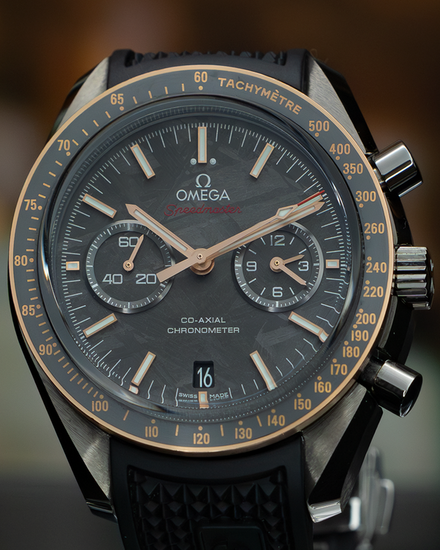 2023 Omega Speedmaster Dark Side of the Moon "Grey Side" 44.25MM Meteorite Dial Aftermarket Rubber Strap (311.63.44.51.99.001)