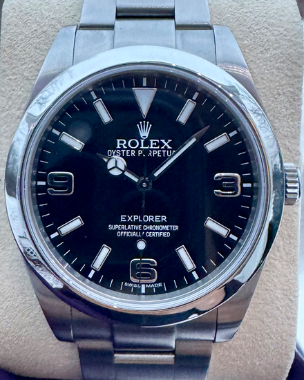 No Reserve - Rolex Explorer 39MM Black Dial Oyster Bracelet (214270)