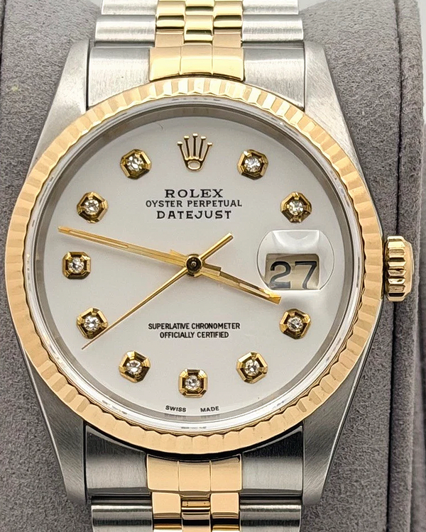 1994 Rolex Datejust 36MM Aftermarket White Dial Two-Tone Jubilee Bracelet (16233)