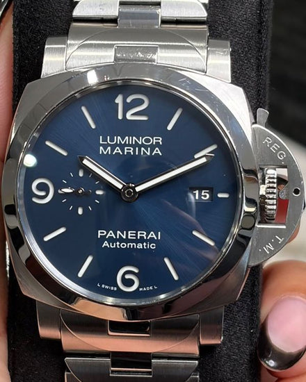2022 Panerai Luminor Marina Specchio Blu 44MM Blue Dial Steel Bracelet (PAM01316)