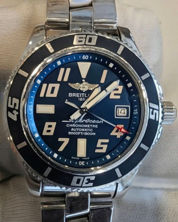 2013 Breitling Superocean L. E. 42MM Blue Dial Steel Bracelet (A173643B/C868)