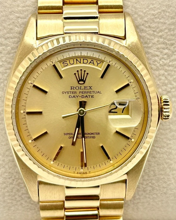 1970 Rolex Day-Date 36MM Champagne Dial Yellow Gold President Bracelet (1803)