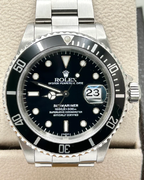 1997 (U Serial) Rolex Submariner Date 40MM Black Dial Oyster Bracelet (16610)