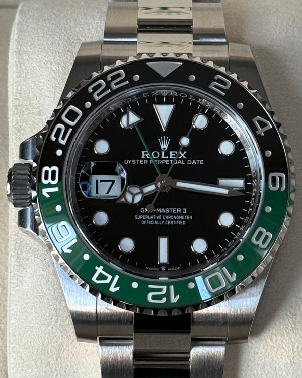 2025 Rolex GMT-Master II "Sprite" 40MM Black Dial Oyster Bracelet (126720VTNR)