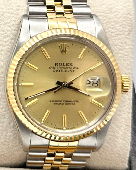 1986 (9.2 Mill Serial) Rolex Datejust 36MM Champagne Dial Two-Tone Jubilee Bracelet (16013)