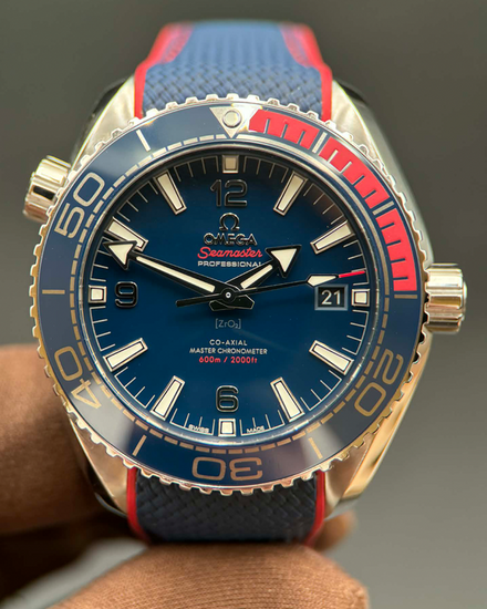 2024 Omega Seamaster Planet Ocean 600M "Pyeongchang 2018" L.E. 43.5MM Blue Dial Rubber Strap (522.32.44.21.03.001)