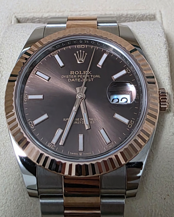 2024 Rolex Datejust 41MM Chocolate Dial Two-Tone Oyster Bracelet (126331)