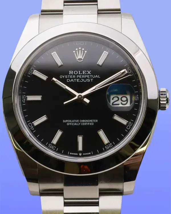 No Reserve - 2025 Rolex Datejust 41MM Black Dial Oyster Bracelet (126300)