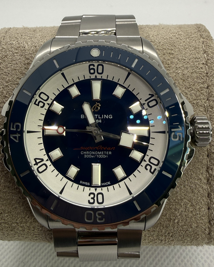 2025 Breitling Superocean 46MM Blue Dial Steel Bracelet (A17378)