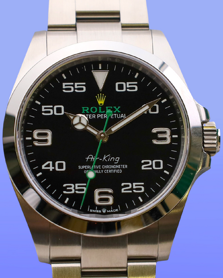 No Reserve - 2025 Rolex Air-King 40MM Black Dial Oyster Bracelet (126900)
