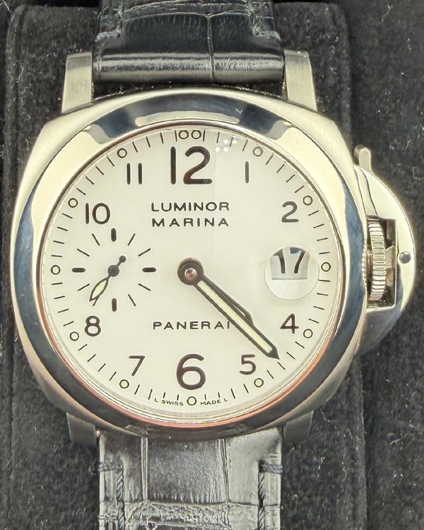 Panerai Luminor Marina 40MM White Dial Leather Strap (PAM00049)