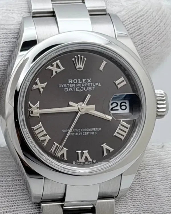 2025 Rolex Lady-Datejust 28MM Dark Grey Dial Oyster Bracelet (279160)