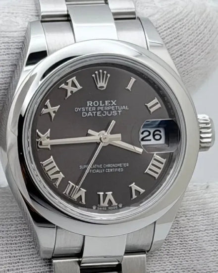 2025 Rolex Lady-Datejust 28MM Dark Grey Dial Oyster Bracelet (279160)