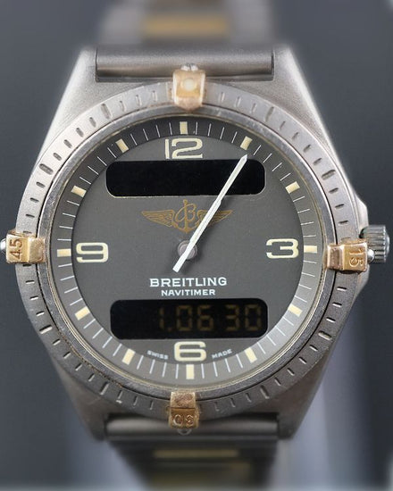 1991 Breitling Aerospace 40MM Quartz Grey Dial Titanium Bracelet (F56059)