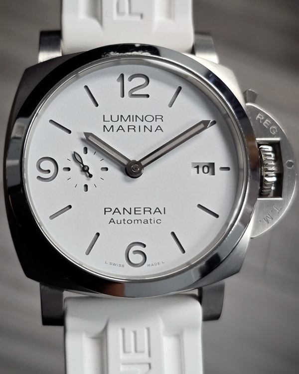2022 Panerai Luminor Marina 44MM White Dial Rubber Strap (PAM01314)