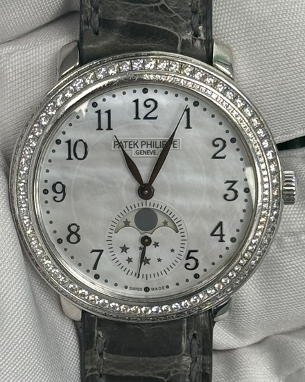 2018 Patek Philippe Complications 33.3MM Mother of Pearl Dial Leather Strap (4968G)