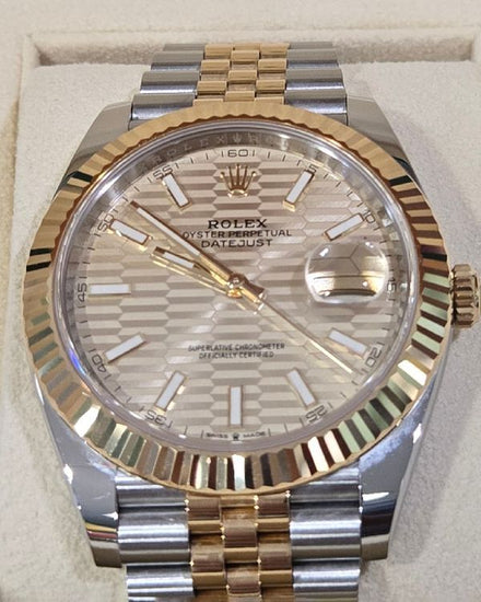 2024 Rolex Datejust 41MM Champagne "Fluted Motif" Dial Two-Tone Jubilee Bracelet (126333)